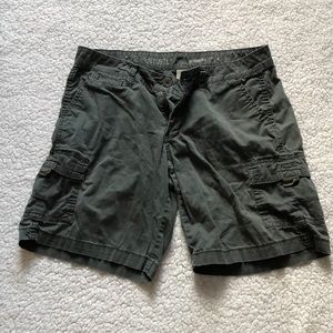 Olive cargo shorts
